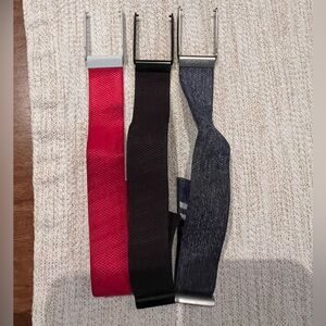 Set of Three Whoop 4.0 Bands in Red, Black, and Blue